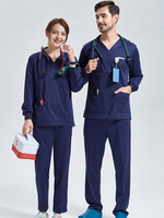 Tenue médicale professionnelle à manches longues pour femmes, haut et pantalon en spandex, pour clinique, chirurgie, services de santé, uniforme d'infirmière durable