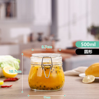 Kimchi botol berbagai macam dapur rumah tangga kaca transparan kapasitas besar disegel dengan tutup guci bunga daun teh