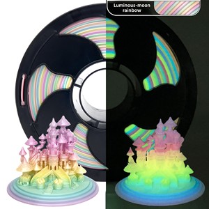 Filament d'impression 3D PLA phosphorescent Toson 250g, diamètre 1,75 mm, soie tricolore, emballage personnalisé Chine, pour imprimantes 220°C - Product Image 2