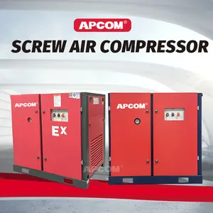 APCOM 7.5kw 11kw 15kw 22kw 37kw เครื่องอัดอากาศเสียงต่ําปั๊มเงียบสกรูโรตารี่เครื่องอัดอากาศ