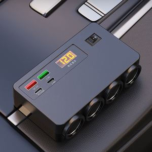 Car Cigarette Lighter <b>Multifunction</b> One to Four Distributor A+C Car Phone <b>Charger</b> Fast Charging Cigarette Lighter Socket - Product Image 1