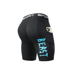 Pantalones Cortos de Compresión Personalizados con Gráfico <span class=keywords><strong>BEAST</strong></span> para Hombre, de Poliéster y Spandex, Capa Base Deportiva para Gimnasio, Correr, Ciclismo, Venta al Por Mayor - Product Image 1