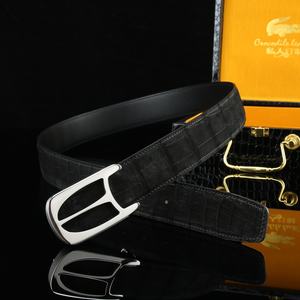 Cinturón de Cuero Mate Nile Teñido con Agua, de Primera Calidad, Formal, para Hombre, con Hebilla de Acero, Piel de Cocodrilo, Transpirable, Duradero y Ligero - Product Image 4