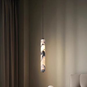 Lámpara Colgante Larga Estilo Mármol, LED E26, Luz Cálida, para Entrada de Casa, 4x28cm - Product Image 2