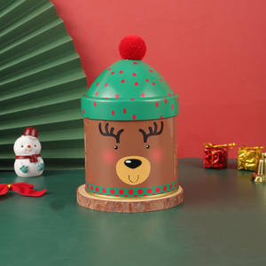 Boîte en fer blanc petite avec couvercles bonbons en vrac bonhomme de neige feuilles de thé biscuits en métal conteneurs de noël - Product Image 2