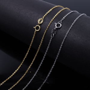 थोक नई फैशन 16 18 इंच 1.1mm इतालवी <span class=keywords><strong>S925</strong></span> चांदी की चेन स्टर्लिंग फ्लैट ओ पार लिंक चेन हार अंडाकार आकार हार - Product Image 1