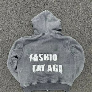 ผู้ผลิต เสื้อฮู้ดดี้คุณภาพดี 400GSM สวมใส่สบาย เสื้อฮู้ดดี้ผู้ชายแบบครอป รับสกรีนโลโก้ ปักลายแบบดิสเทรส เสื้อฮู้ดดี้เนื้อนุ่มสบาย - Product Image 4