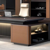 Mobilier de bureau luxueux en forme de L Table de bureau exécutive du PDG et du patron Table d'extension Bureau en mélamine