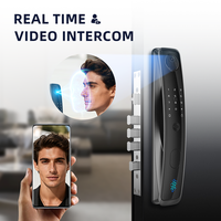 Cerradura Inteligente UIELOCK QA60 con Reconocimiento Facial 3D, Videollamadas WiFi Tuya, Huella Dactilar, Código de Tarjeta, Pantalla de 3.5 Pulgadas para Casa, Villa, Madera