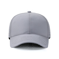 Gorra de Béisbol Deportiva Premium de 6 Paneles, Transpirable, con Orificios Cortados con Láser, Impermeable, de Secado Rápido, 100% Poliéster
