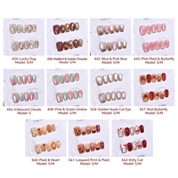 Lot de 10 faux ongles à presser œil de chat, styles variés, luxe français, courts carrés, en ABS, avec colle gelée, vente en gros