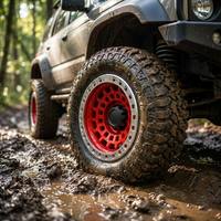 Nouvelles jantes de route en alliage d'aluminium forgé sur mesure haute performance 17-22 pouces, style Beadlock rouge intégral, multi-rayons, Wrangler