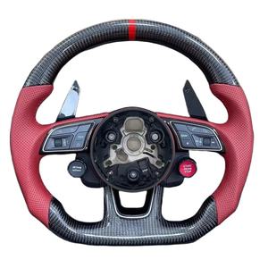 Volant en cuir en fibre de carbone personnalisé pour <span class=keywords><strong>Audi</strong></span> pour le sport RS3 RS4 RS5 RS6 RS7 S3 <span class=keywords><strong>S4</strong></span> S5 S6 A3 A4L A5 A6L Q5 Q7 A7 Q3 R8 A1 - Product Image 1