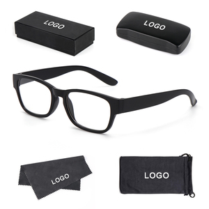 Thời trang màu đen khung vuông sang trọng hợp thời trang Kính lúp kính đọc sách nhựa Kính đọc sách quang học kính chống ánh - Product Image 2