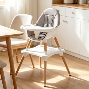 Chaise haute bébé moderne 2-en-1 réglable avec plateau amovible pour la vente en gros - Product Image 3