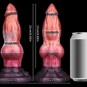 Fantasy Dog Knot <b>Dildo</b>, Soft Silicone Monster Anal <b>Dildo</b> with Strong Suction Cup, Animal Knotted Adult Toy for G-spot Prostate - Product Image 2