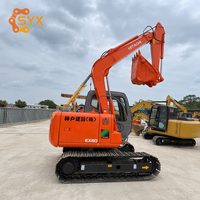 Проверенный, рабочий гидравлический экскаватор Hitachi EX60 с ковшом 0,28 м, 6 тонн, б/у, для муниципальных строительных работ