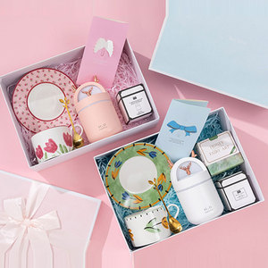 Taza de cerámica Taza de café, juego de regalo más cálido Oficina en casa para niñas Juego de regalo de invierno para mujeres Bufanda Humidificador Juegos de regalo Día de San Valentín/ - Product Image 1