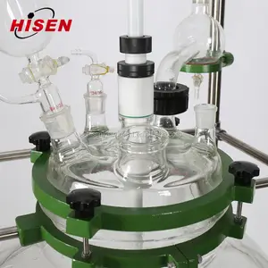 20L kính lò phản ứng phòng thí nghiệm sử dụng hóa chất container hai lớp kính lò phản ứng