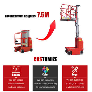 Boomstar Autopropulsé 6m 7.5m Plate-forme de travail aérien Construction <span class=keywords><strong>Man</strong></span> Lifter Équipement de levage en alliage d'aluminium avec CE - Product Image 2