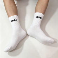 Chaussettes mi-mollet en coton tricoté unisexe, à côtes verticales, avec logo imprimé personnalisé, multipack, pour usage quotidien, décontracté, streetwear, cadeau de marque