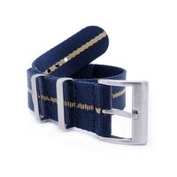 Anpassbare Nylon-Uhren armbänder Verstellbare 20mm 22mm einteilige schräg gestreifte Armbänder