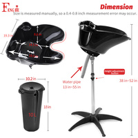 Bacs de lavage modernes pour salons de coiffure, stations de lavage portables sur roulettes avec réservoirs d'eau pour usage commercial et domestique