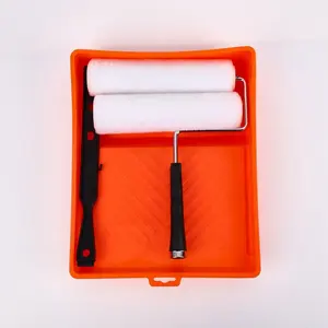 Ensemble de rouleaux à peinture multifonctionnels avec plateau orange rouleau industriel pour peinture murale