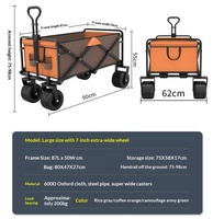 Chariot pliant industriel à quatre roues en acier zingué, chariot de jardin, chariot utilitaire extérieur, outils de shopping – Vente chaude