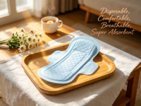 Protège-slips ailés jetables en coton pur biologique biodégradable, serviettes hygiéniques féminines aux herbes ultra-minces à haute absorption anti-fuites