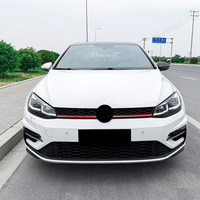 Pour Volkswagen Golf MK7.5, calandre de pare-chocs avant modifiée style GTI, en plastique ABS, maille nid d'abeille, bande rouge