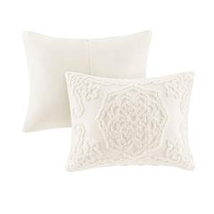 DB 3-Piece Tufted Cotton Chenille Medallion <b>Bedding</b> Set Medallion Comforter Hypoallergenic Insert Zippered <b>Valance</b> Pillowcase - Product Image 5