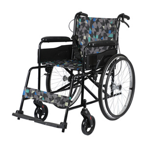 Fauteuil roulant manuel pliable en acier haute teneur en carbone, léger, pour usage domestique, personnes âgées, mobilité extérieure - Product Image 3