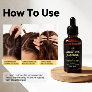 Tratamiento OEM ODM para el Cabello Gris para Hombres y Mujeres, Tratamiento para Cabello Canoso, Tratamiento para Convertir el Cabello Gris en Negro, Suero <span class=keywords><strong>Angelica</strong></span> Anti-Canas - Product Image 5