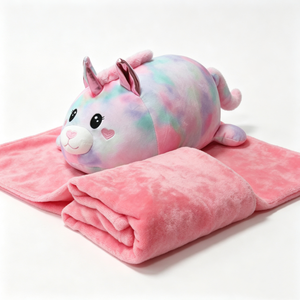 Peluche licorne personnalisée, peluche licorne tie-dye, ensemble couverture licorne, jouet licorne arc-en-ciel - Product Image 3