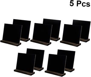 Angoily, 5 uds., Mini decoración de pizarra con Base de madera, carteles de pizarra Retro para pantallas de mesa, tableros de mensajes creativos para Wed - Product Image 5