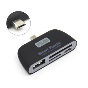 Lector de Tarjetas Inteligente USB SD MicroSD OTG para Teléfono Móvil 4 en 1, Lector de Tarjetas Externo de Plástico con Múltiples Ranuras - Product Image 2