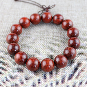 Rosewood Prayer Beads <b>Bracelet</b> 15mm 15 Beads Unisex Jewelry Gift For Men Women Elders - Product Image 3