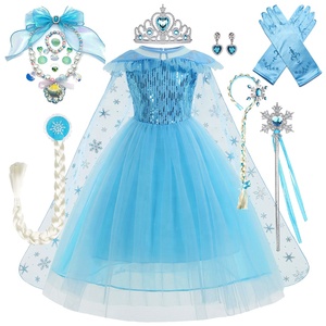 Nouvel arrivage de costumes Elsa <span class=keywords><strong>Anna</strong></span> TV & Movie pour filles, tenue fantaisie pour enfants, <span class=keywords><strong>costume</strong></span> d'Halloween Cosplay, cape de <span class=keywords><strong>reine</strong></span> <span class=keywords><strong>des</strong></span> <span class=keywords><strong>neiges</strong></span>, robe de princesse Elsa - Product Image 1