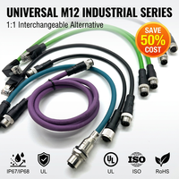 Connecteur Circulaire M12 DIN Sur Mesure Moulé en Usine avec Interface Signal/Alimentation Standard, Indice de Protection IP67, 150V 5A