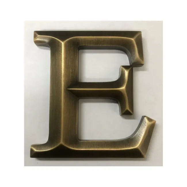La migliore vendita di lettere di canale in acciaio inossidabile con taglio Laser 3D con Logo in metallo spazzolato personalizzato segno di ricezione Logo da parete per ufficio numeri di casa