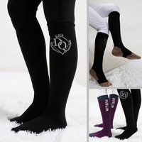 Chaussettes d'équitation en gros, chaussettes de compression pour cavalier, motifs variés : léopard, argyle, rayures