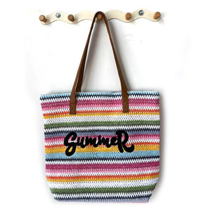 Bolsa de Praia de Crochê Macramê Personalizada e Durável para Mulheres, FZSTB63, com Fecho de Zíper - Product Image 4