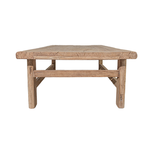 Nordic Eenvoudige Natuurlijke Traditionele Groothandel Rustieke Vintage Gebleekt Teruggewonnen Iep Houten Salontafel Salontafel