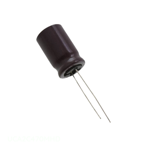 ตัวเก็บประจุแบบรูทะลุรุ่น UCA2C470MHD ยี่ห้อ Manufacturer Channel ความจุ 47 ไมโครฟารัด ชนิดอะลูมิเนียม 20% 160 โวลต์ แบบขาเรเดียล - Product Image 1