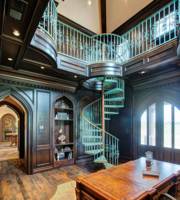 Canada/Australie/États-Unis/Royaume-Uni Escalier en colimaçon moderne en métal pour intérieur, avec garde-corps en verre, écologique et durable, pour villa australienne