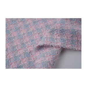 Tissu en tweed fantaisie de qualité supérieure fabriqué en Corée, rose pâle-vert brumeux métallisé, tissage fantaisie, tissu textile tissé sur mesure OEM & ODM - Product Image 5