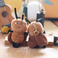Porte-clés Peluche Mignon en Forme de Cafard, Poupée en Peluche Remplie de Coton PP, Ornement de Sac, Cadeaux pour Enfants