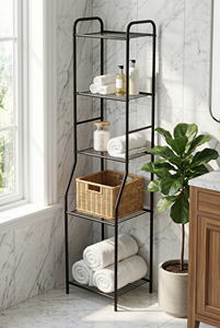 Estante de Baño Metálico Impermeable de 5 Niveles, Ecológico y Moderno, para Almacenamiento en el Suelo, Sin Necesidad de Perforación - Product Image 5