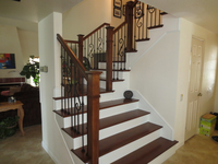 CBMMart Escalier d'intérieur droit en bois de chêne massif moderne Diy Led Light Mono Stringer Escalier